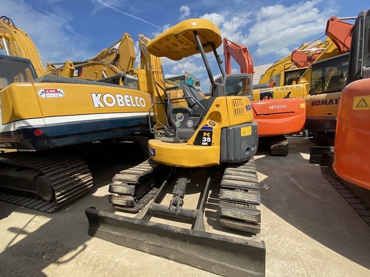 3915KG3 PC35MR-2 รถขุดตีนตะขาบไฮดรอลิกมือสอง Komatsu 3 Ton