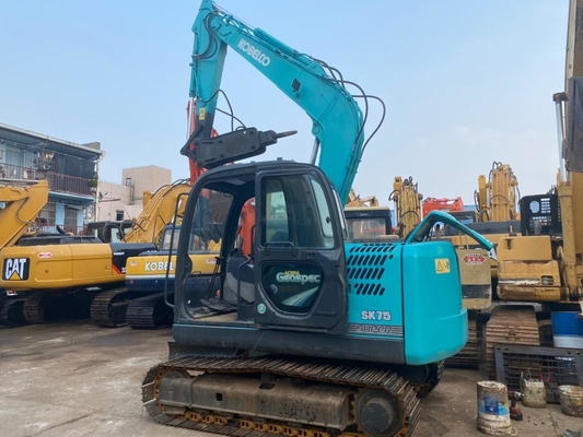 7t มือสอง SK75-8 รถขุดตีนตะขาบไฮดรอลิกพร้อมถัง 0.4m3 6850KG