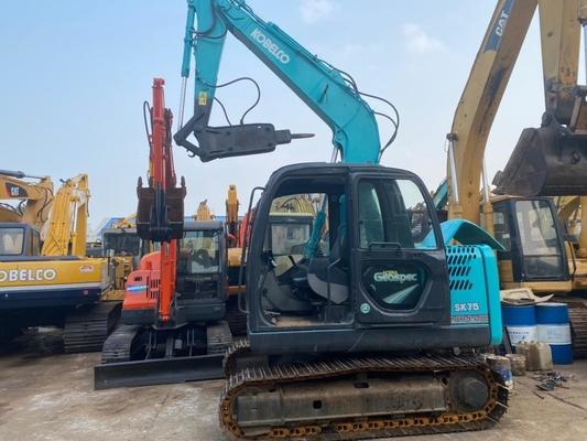 7t มือสอง SK75-8 รถขุดตีนตะขาบไฮดรอลิกพร้อมถัง 0.4m3 6850KG