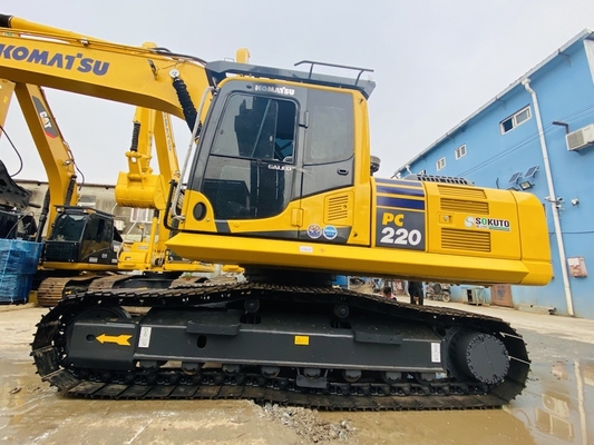 22 ตัน ของแท้ของญี่ปุ่น มือสอง Komatsu PC220-8 เครื่องขุด Crawler ขาย