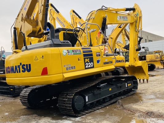 22 ตัน ของแท้ของญี่ปุ่น มือสอง Komatsu PC220-8 เครื่องขุด Crawler ขาย