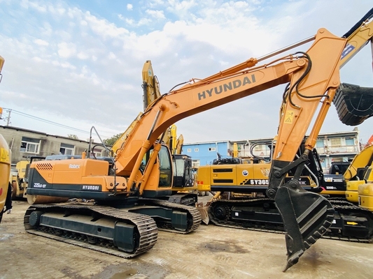 22 ตัน ของแท้ของญี่ปุ่นมือสอง Hyundai R225 เครื่องขุด Crawler ด้วยพลังงานเครื่อง 112 KW และความจุถัง 1.05 m3