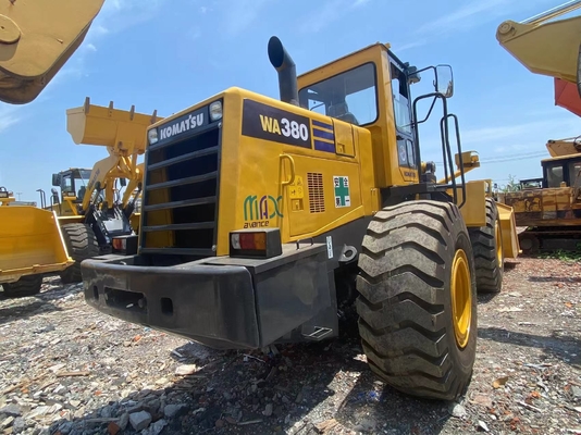 5-6 ตัน มือสอง Komatsu WA380-3 เครื่องบรรทุกล้อ เครื่องบรรทุกด้านหน้ามือสอง