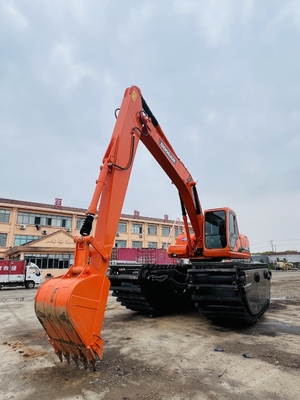 Doosan ใช้เครื่องขุดแอมฟิเบียส DH220LC-9E ด้วยเครื่องทําความสะอาดแม่น้ําขนาด 1 m3 เครื่องขุดมือสอง