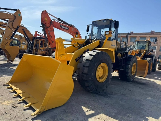 มือสอง Komatsu WA470-3 เครื่องบรรทุกล้อ เครื่องบรรทุกถนนหน้ามือสอง 3.9 M 3