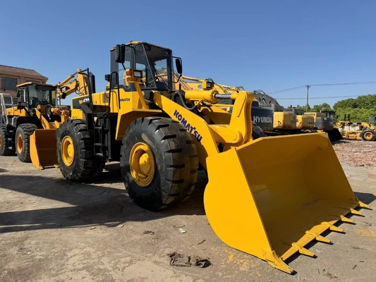 มือสอง Komatsu WA470-3 เครื่องบรรทุกล้อ เครื่องบรรทุกถนนหน้ามือสอง 3.9 M 3