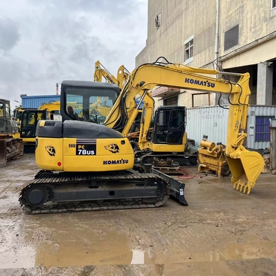7 ตัน ใช้ Komatsu PC78US Excavator มือสอง Komatsu Crawler Excavator เครื่องจักรก่อสร้าง