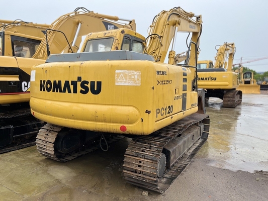 12 ตัน ญี่ปุ่น ผลิตเครื่องขุด Komatsu PC120-6 มือสอง Komatsu เครื่องขุดไฮดรอลิก