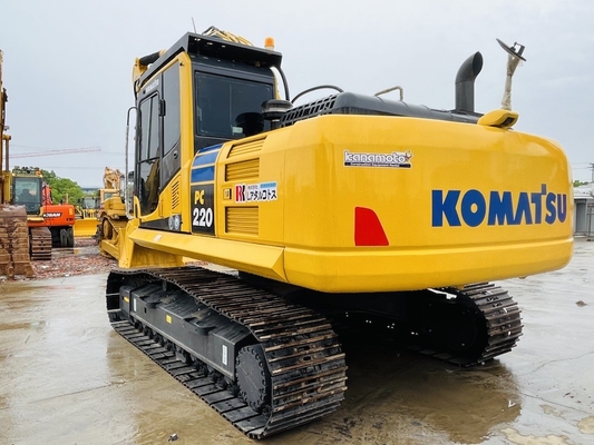 ใช้ Komatsu PC220-8 มือสอง Crawer Excavator Backhoe 1 CBM เครื่องจักรก่อสร้างความจุถัง
