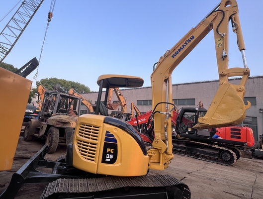 เครื่องขุดขนาดเล็ก ใช้ Komatsu PC35MR เครื่องขุดขี่ เครื่องขุดมือสอง เครื่องจักรก่อสร้าง