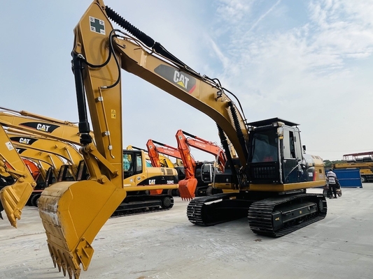 100% ของญี่ปุ่น ผลิตถัง CAT 320D2 Caterpillar มือสอง เครื่องขุดไฮดรอลิก เครื่องขุด 1CBM ขนาดถัง