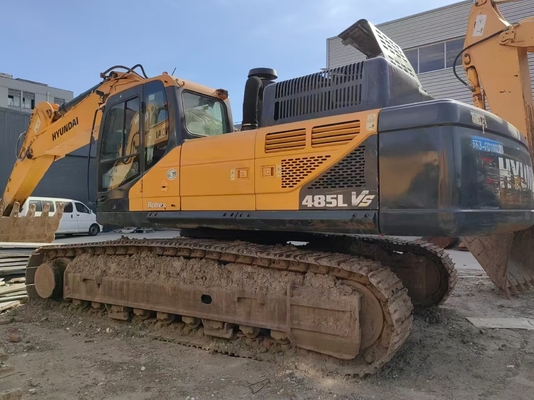 48 ตัน ของแท้มือสอง Hyundai R485LVS เครื่องขุด Crawler ใช้ Hyundai Digger สําหรับขาย