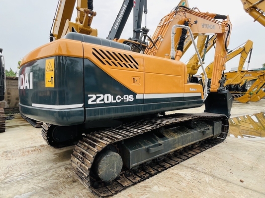 22 ตันมือสอง Hyundai Digger ของเดิมมือสอง Hyundai R220LC-9S เครื่องขุด Crawler