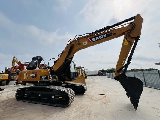 เครื่องขุดมือสอง 21 ตัน ใช้ Sany SY215C เครื่องขุดไฮดรอลิก 1CBM ความจุถัง